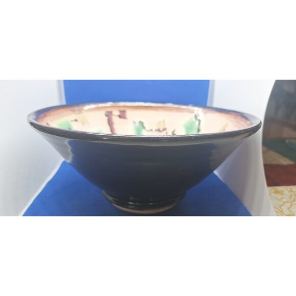 Abstract Ceramic "Makai" Bowl By Lake Havasu Artisan Linda Gromov- Excellent! - Picture 3 of 9